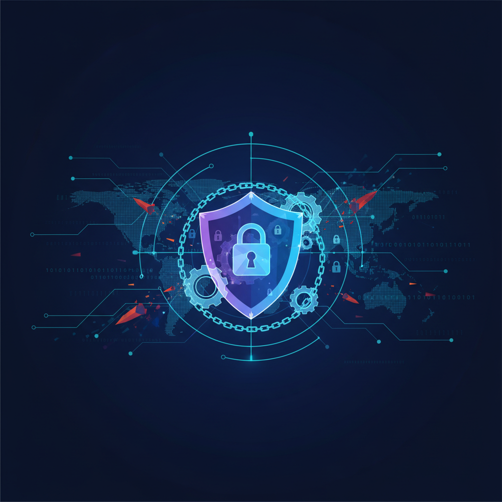 Digital lock with a strong, complex password protecting data, illustrating cybersecurity