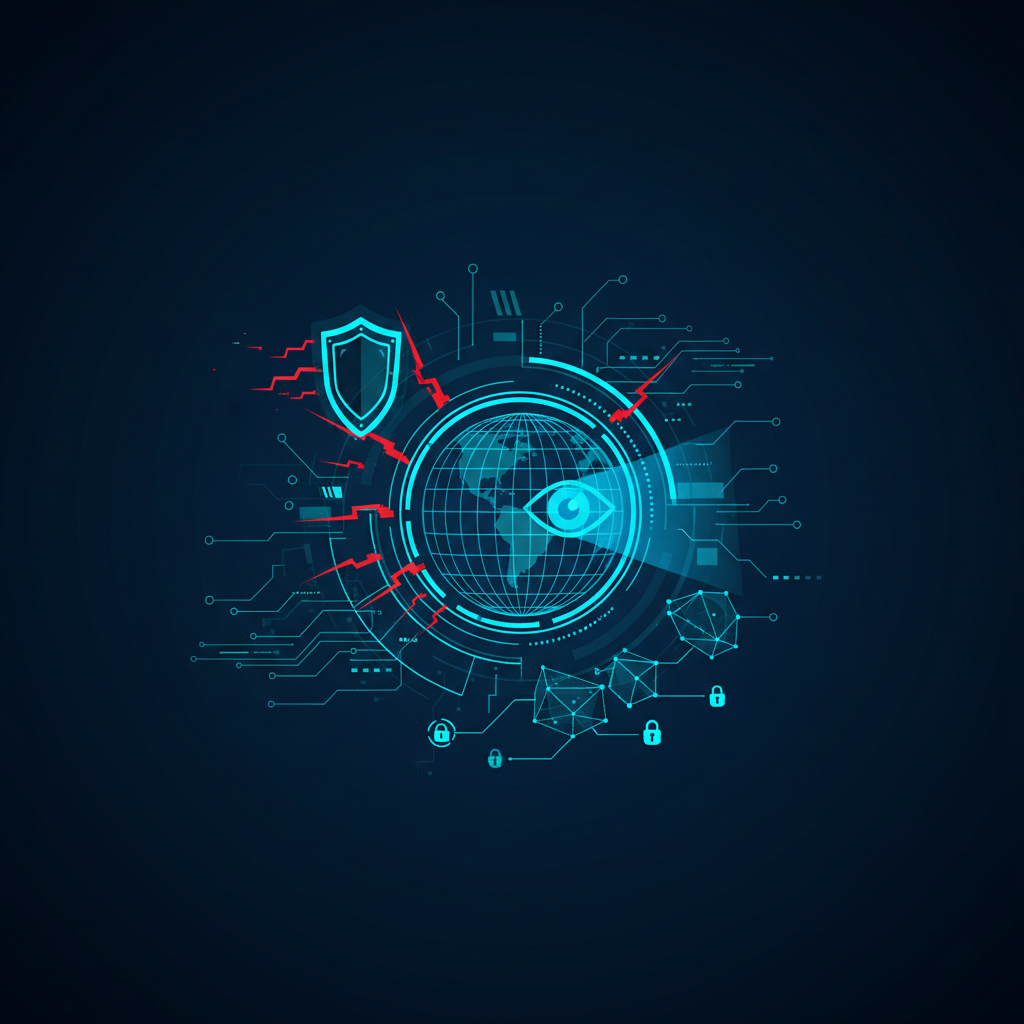 Digital lock with a skull and crossbones, symbolizing cybercrime and online threats